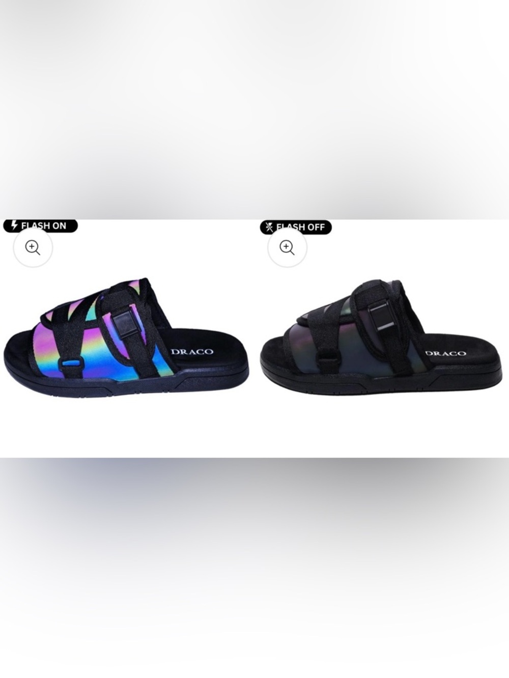 DracoIridescent Black Slide Sandals -